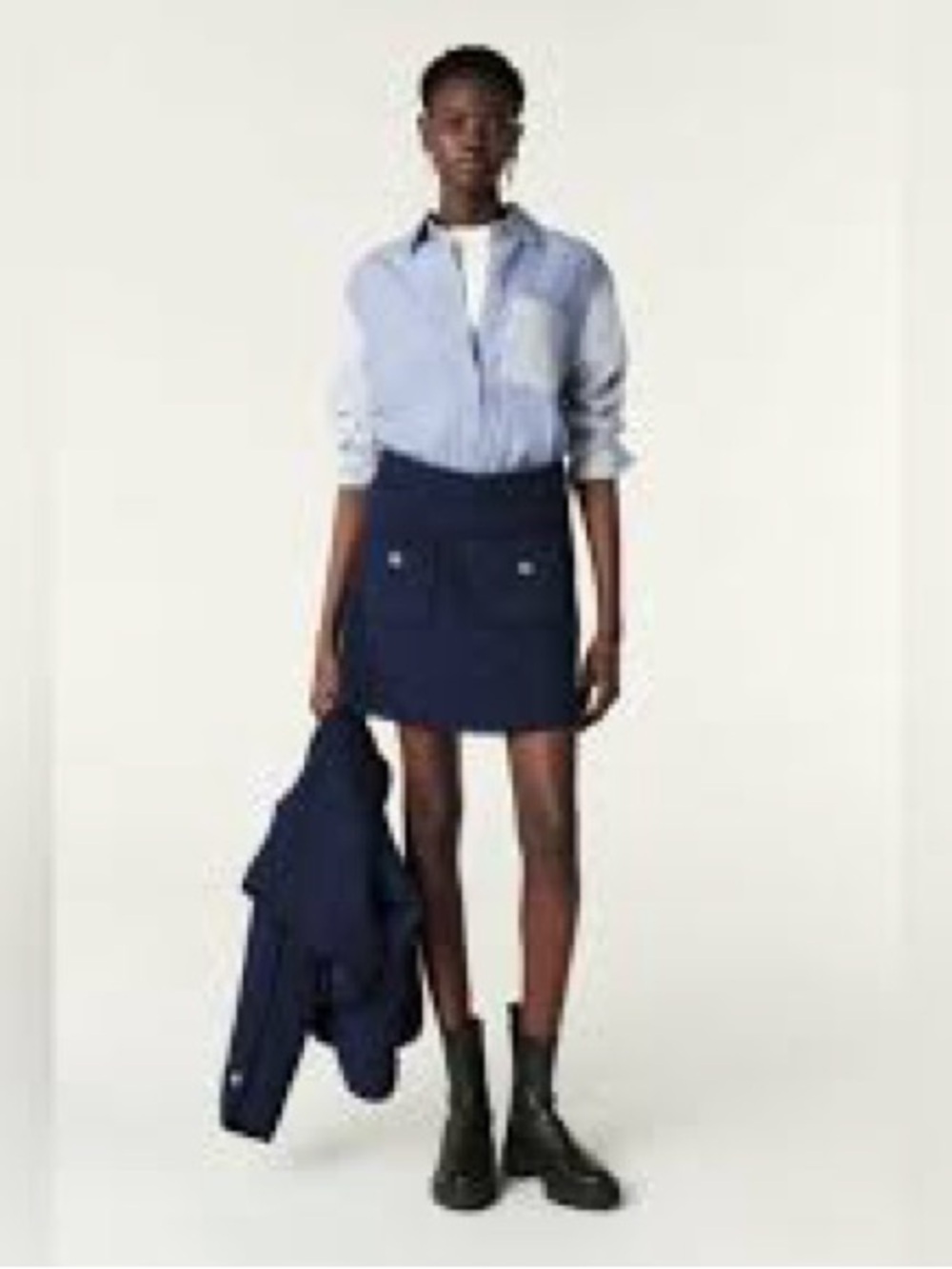 Women's Navy A-Line Mini Skirt - Classic Navy